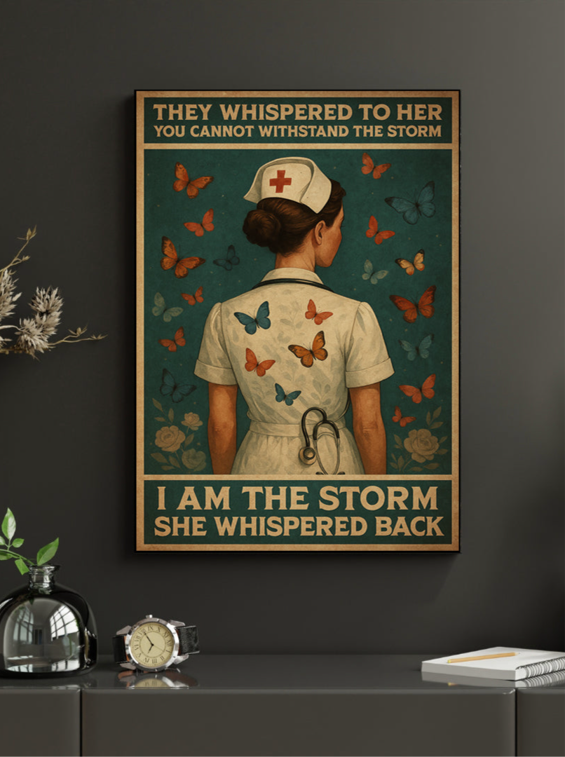 16" x 20" – 'I Am The Storm' – Wrapped Canvas Print – Inspirational Nurse Wall Art