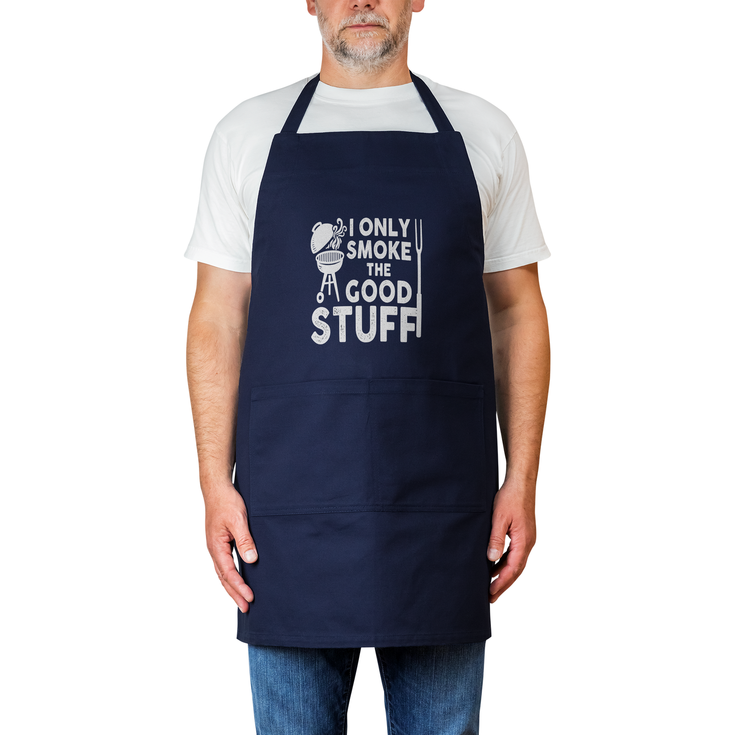 100_Cottom_Apron_-_I_Only_Smoke_the_Goo_Navy_Model_Mockup.png