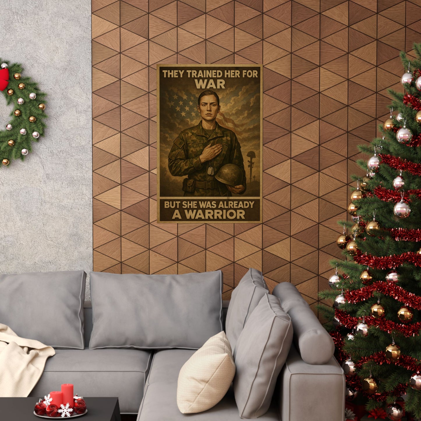 “A WARRIOR” – Vertical Matte Poster – Military Woman Tribute