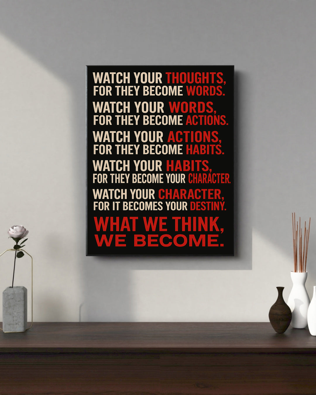 Watch Your Thoughts” – Motivational Canvas Wall Art