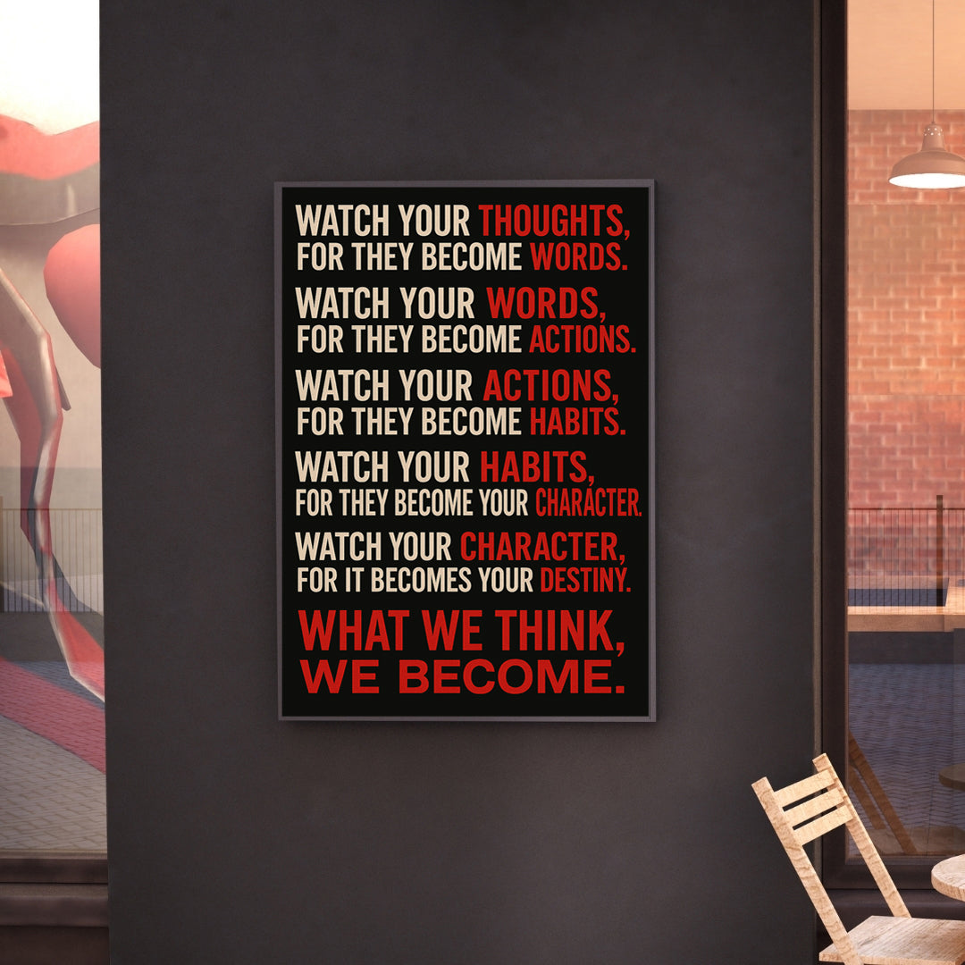 Watch Your Thoughts” – Motivational Canvas Wall Art
