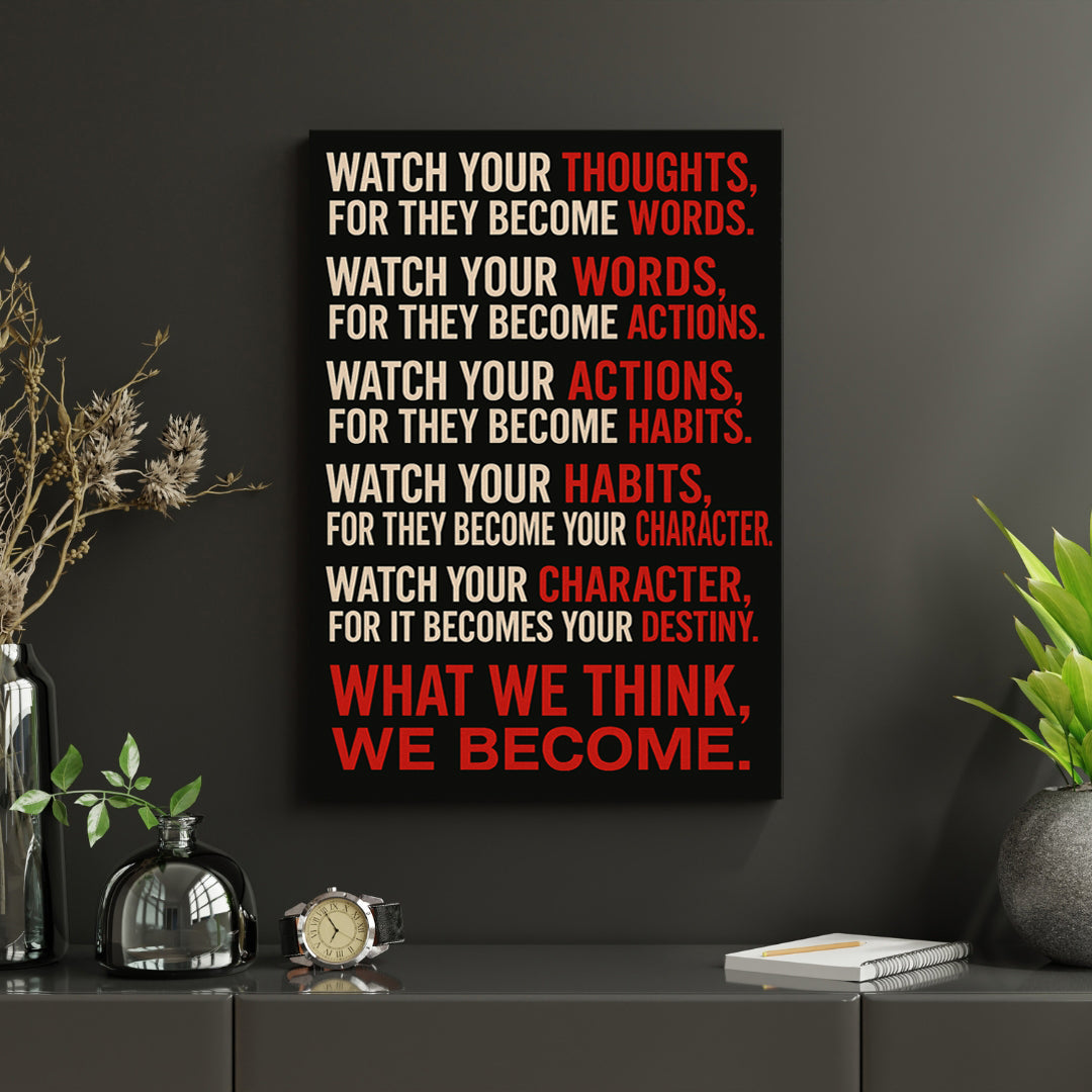 Watch Your Thoughts” – Motivational Canvas Wall Art