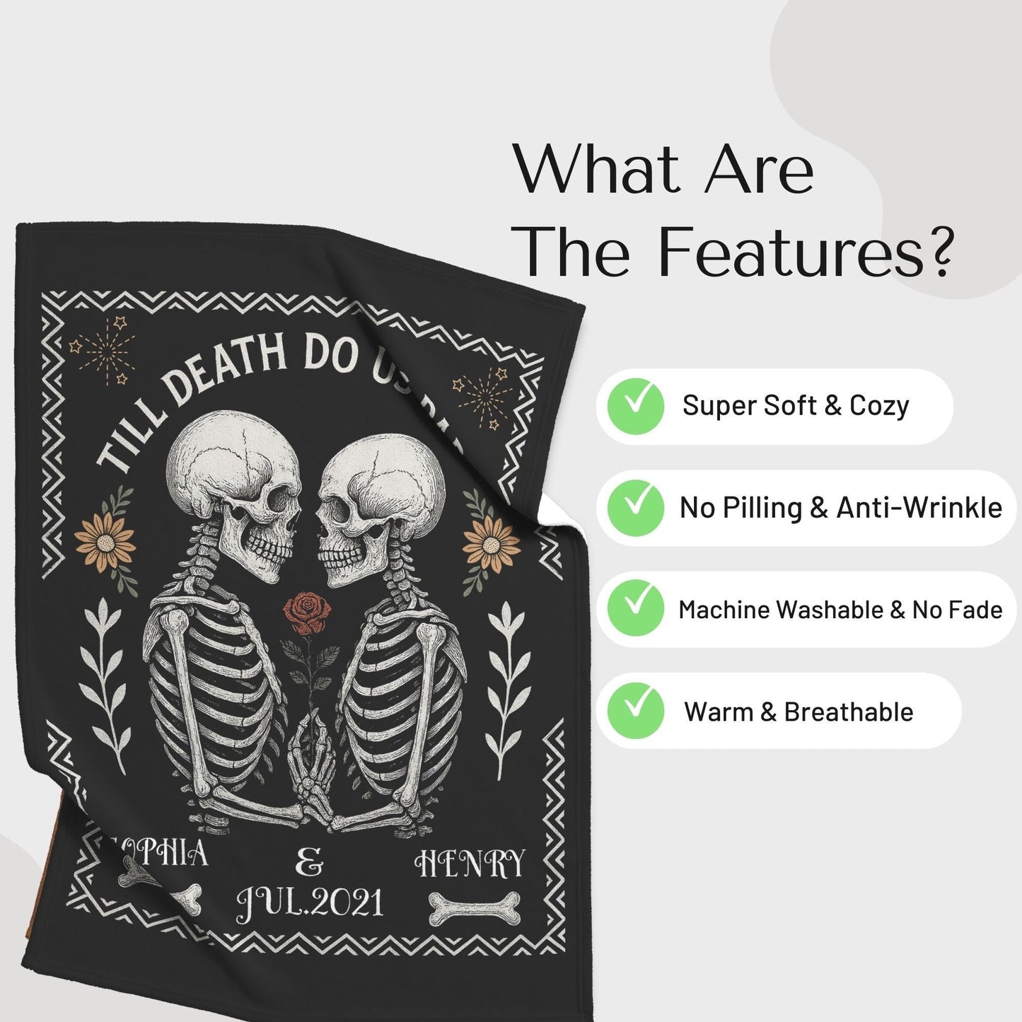 Personalized "Till Death Do Us Part" Blanket