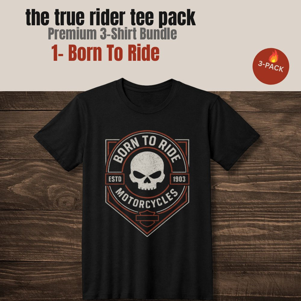 The True Rider Tee 3-Pack β Premium Biker Collection
