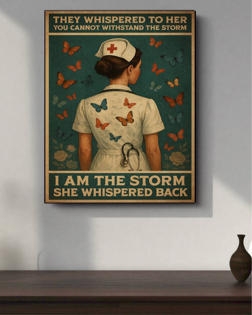 16" x 20" – 'I Am The Storm' – Wrapped Canvas Print – Inspirational Nurse Wall Art