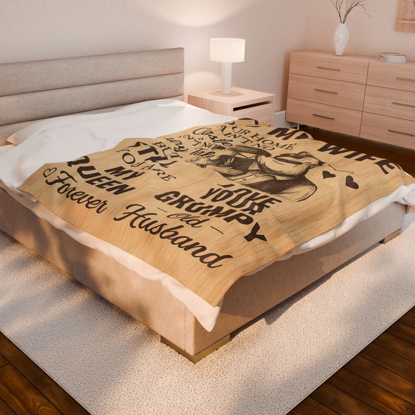 To My Wife – From Your Grumpy Old Husband" Fleece Blanket