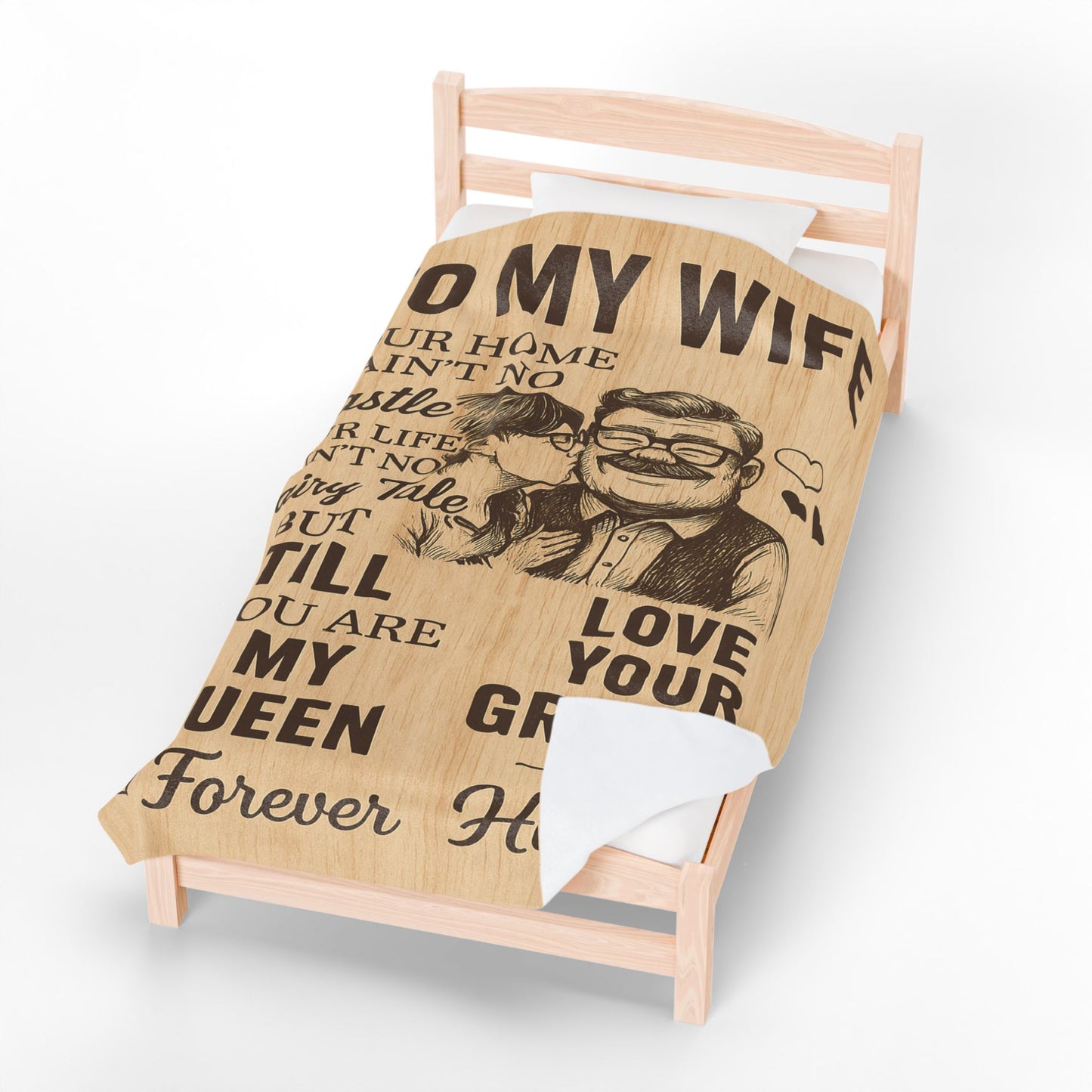 To My Wife – From Your Grumpy Old Husband" Fleece Blanket