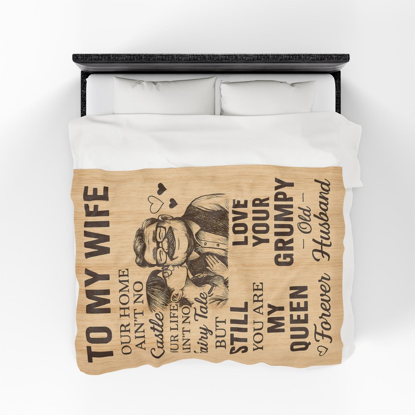 To My Wife – From Your Grumpy Old Husband" Fleece Blanket