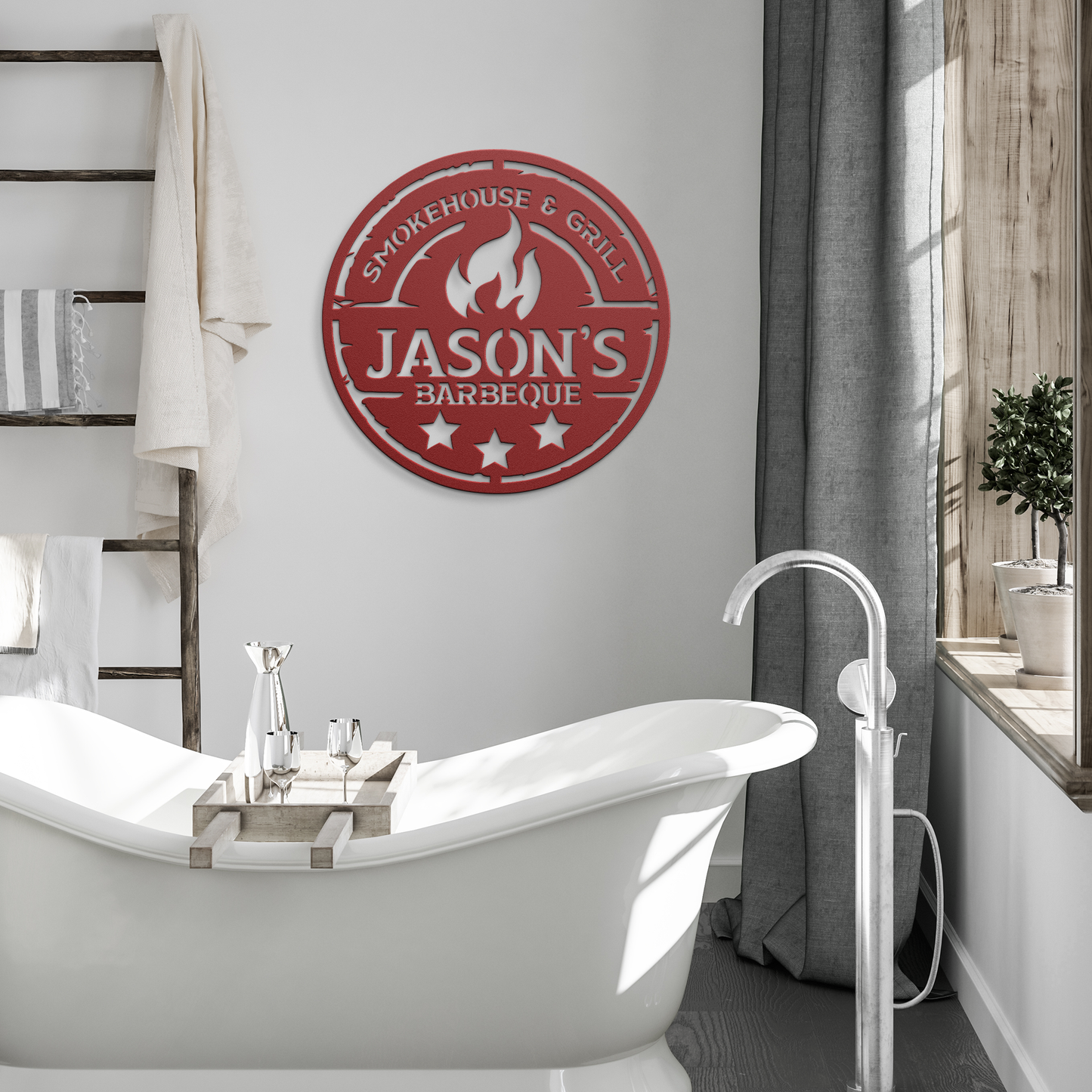 Custom_Name_BBQ_Metal_Sign__Your_Name_Red_Modern_Bathroom_Mockup.png