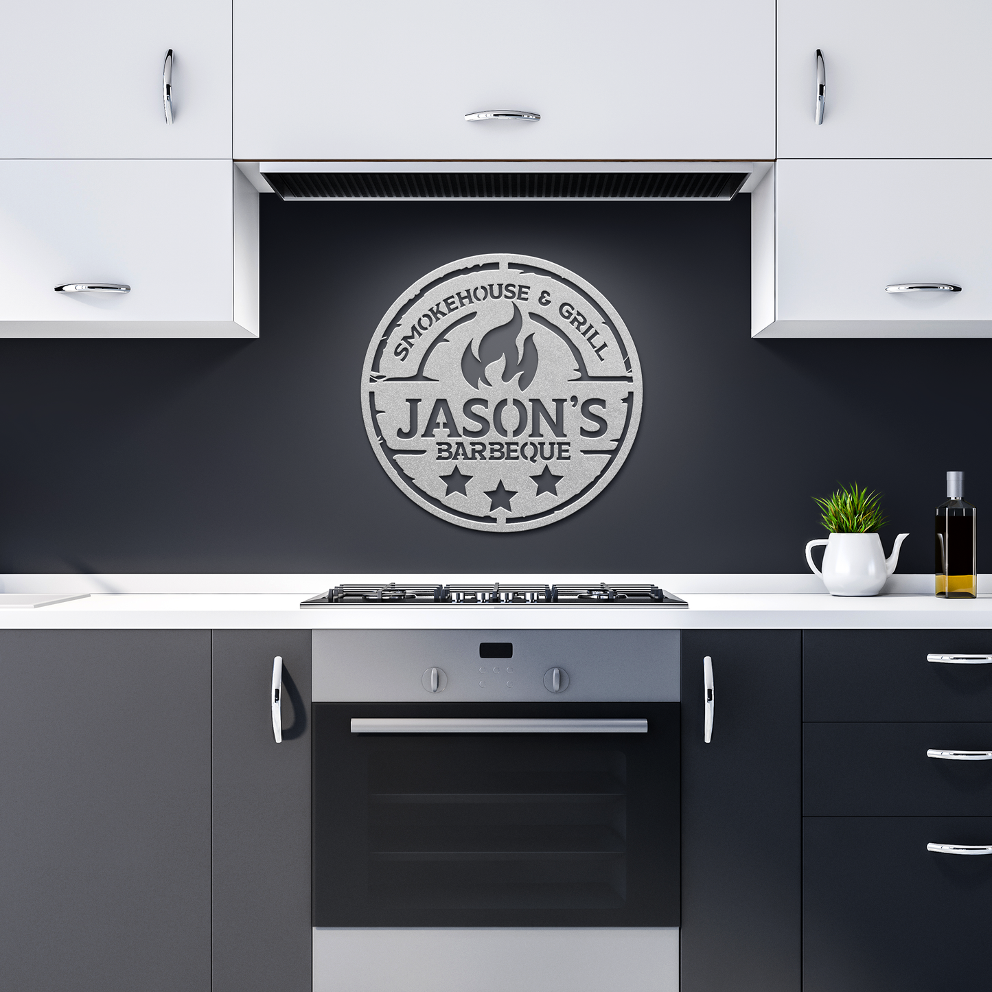 Custom_Name_BBQ_Metal_Sign__Your_Name_Silver_Dark_Kitchen_Mockup.png