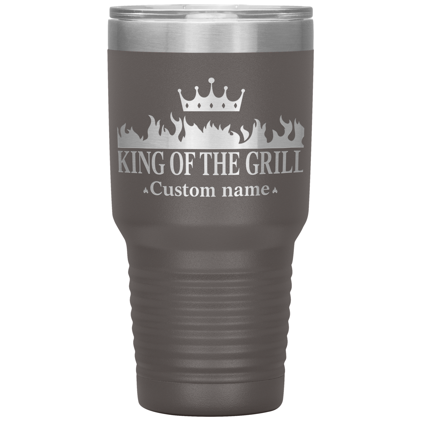 Custom_Name__King_of_the_Grill_30oz_I_30oz_Tumbler_Pewter_Mockup.png