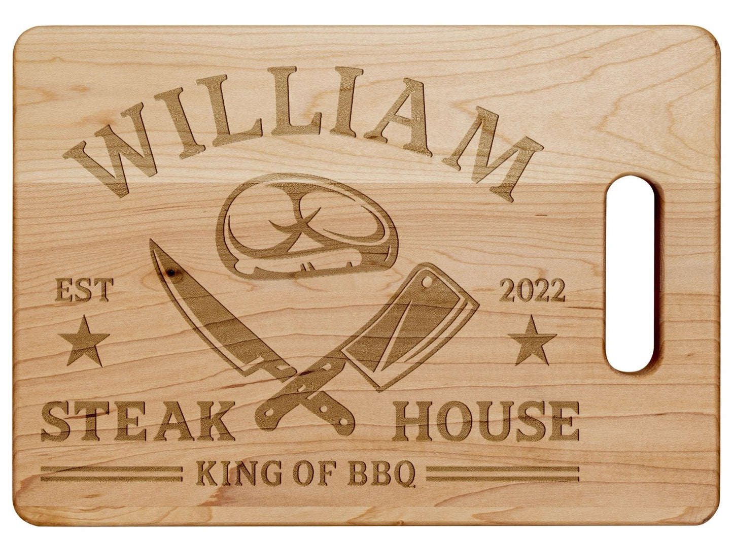 Personalized Cutting Board – Custom BBQ Design = NAME & DATE