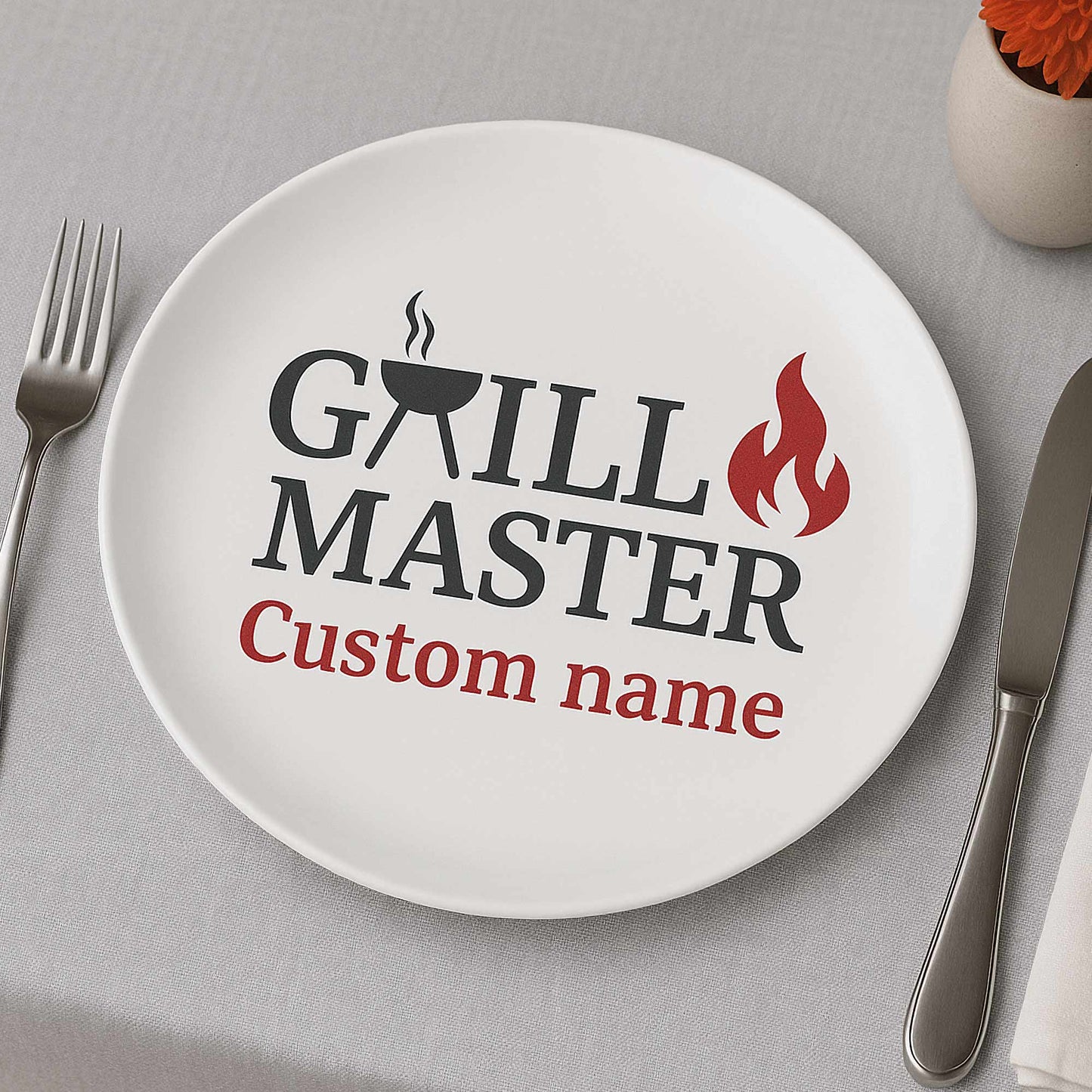 Custom Name Grill Master – 10" Unbreakable Dinner Plate