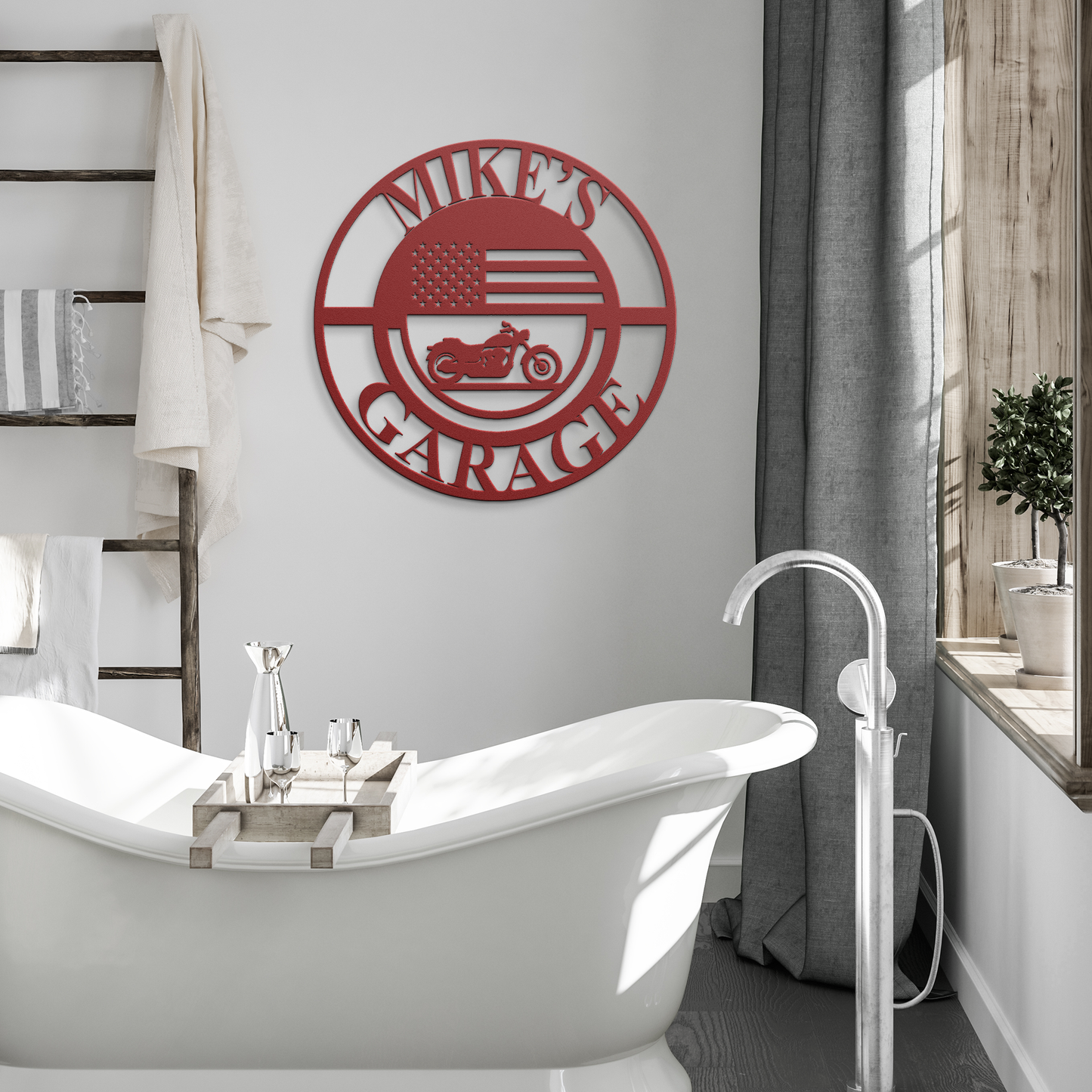 Personalized_Biker_Garage_Metal_Sign__Red_Modern_Bathroom_Mockup.png