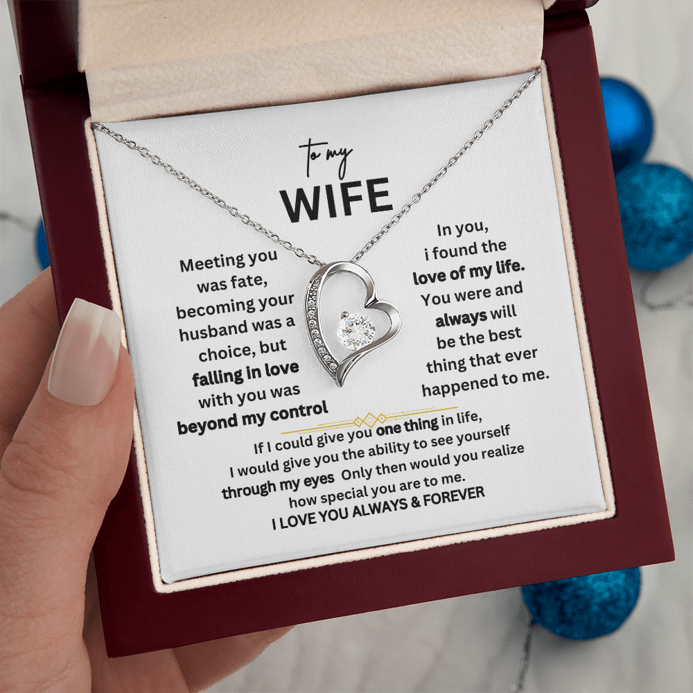 To My Wife – “I Love You Always & Forever” Necklace Gift Set