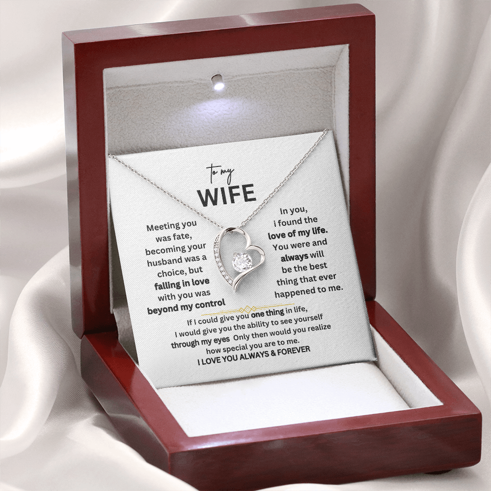 To My Wife – “I Love You Always & Forever” Necklace Gift Set