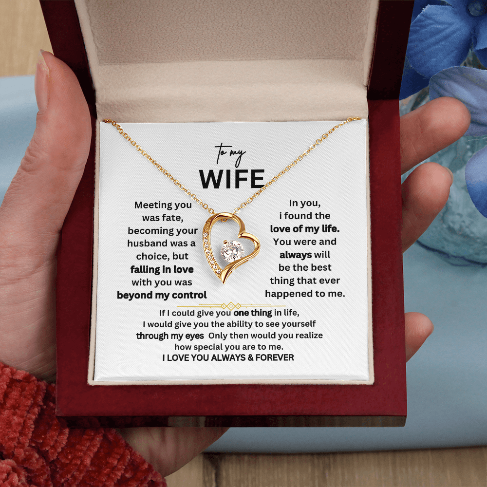 To My Wife – “I Love You Always & Forever” Necklace Gift Set