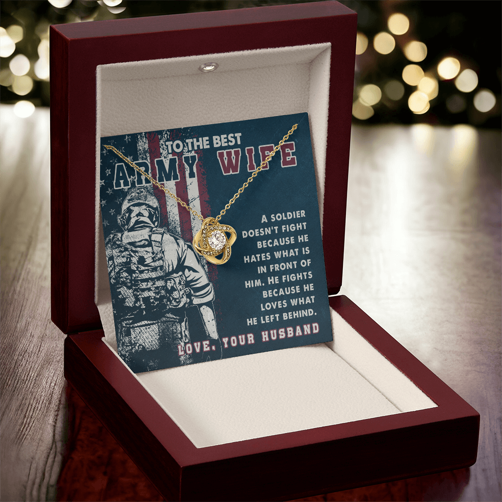 Best Army Wife - Love Knot Necklace