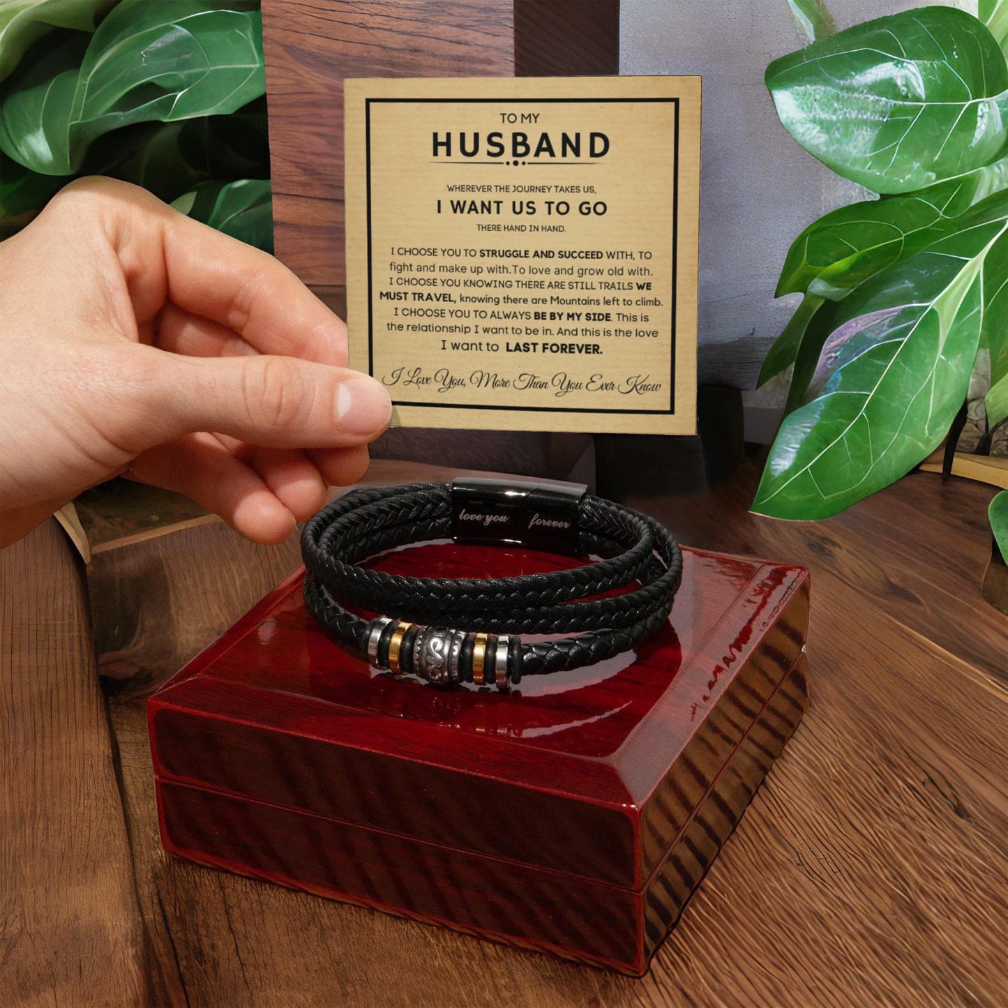 Love You Forever” Bracelet Gift Set for Husband – Includes Message Card