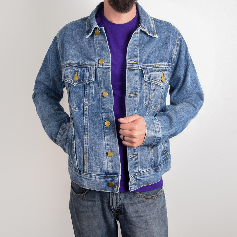 Real Grandpas Ride Motorcycles" – Men's Custom Denim Jacket