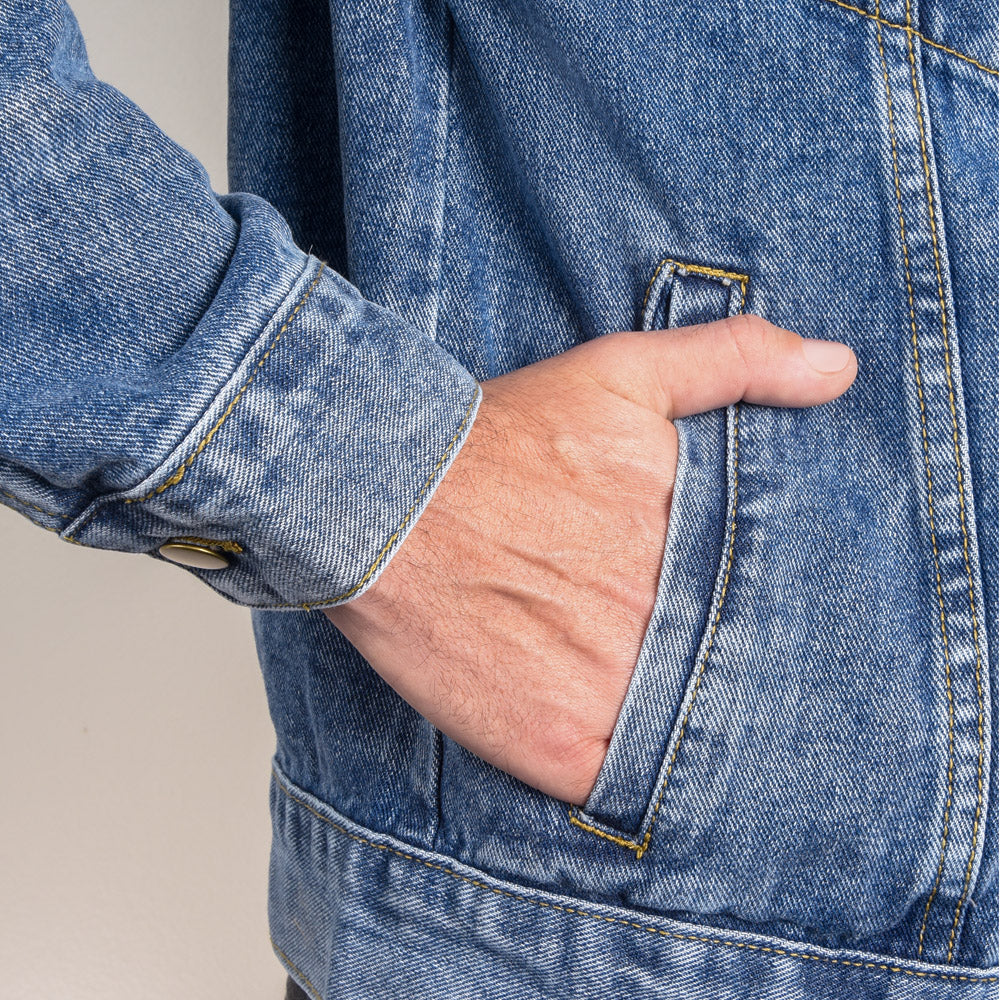 Real Grandpas Ride Motorcycles" – Men's Custom Denim Jacket