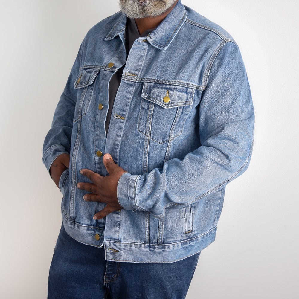 Real Grandpas Ride Motorcycles" – Men's Custom Denim Jacket