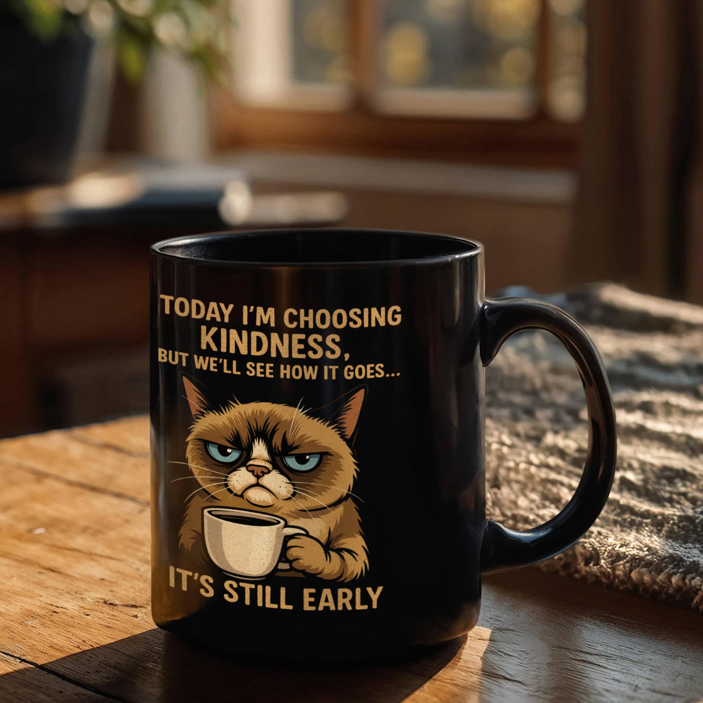 “It's Still Early” – Grumpy Cat – Premium Black Ceramic Coffee Mug