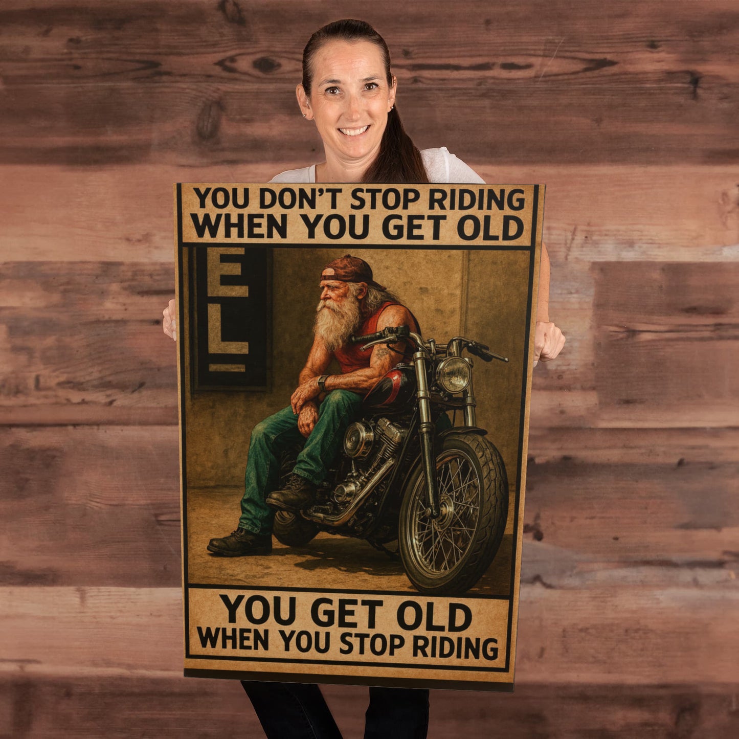 You Don’t Stop Riding – Gallery Wrapped Biker Canvas – Available in 16"x12" & 24"x16"
