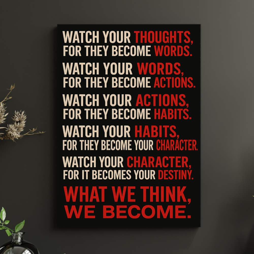 Watch Your Thoughts” – Motivational Canvas Wall Art