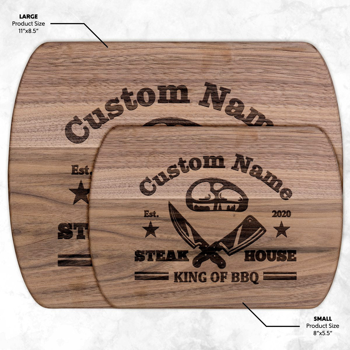 Custom Engraved cutting board for the King of BBQ