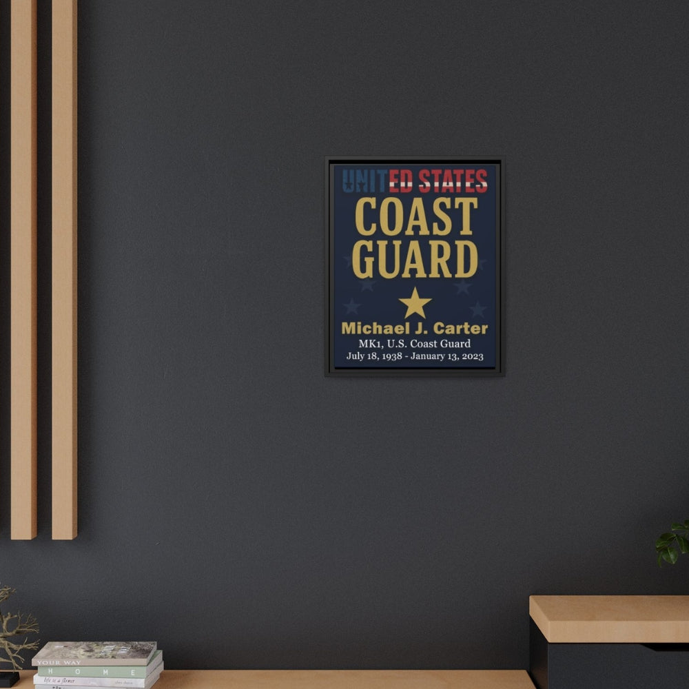 16″×20″ Veteran Tribute Canvas – Custom Name & Branch, Premium Black Wood Frame