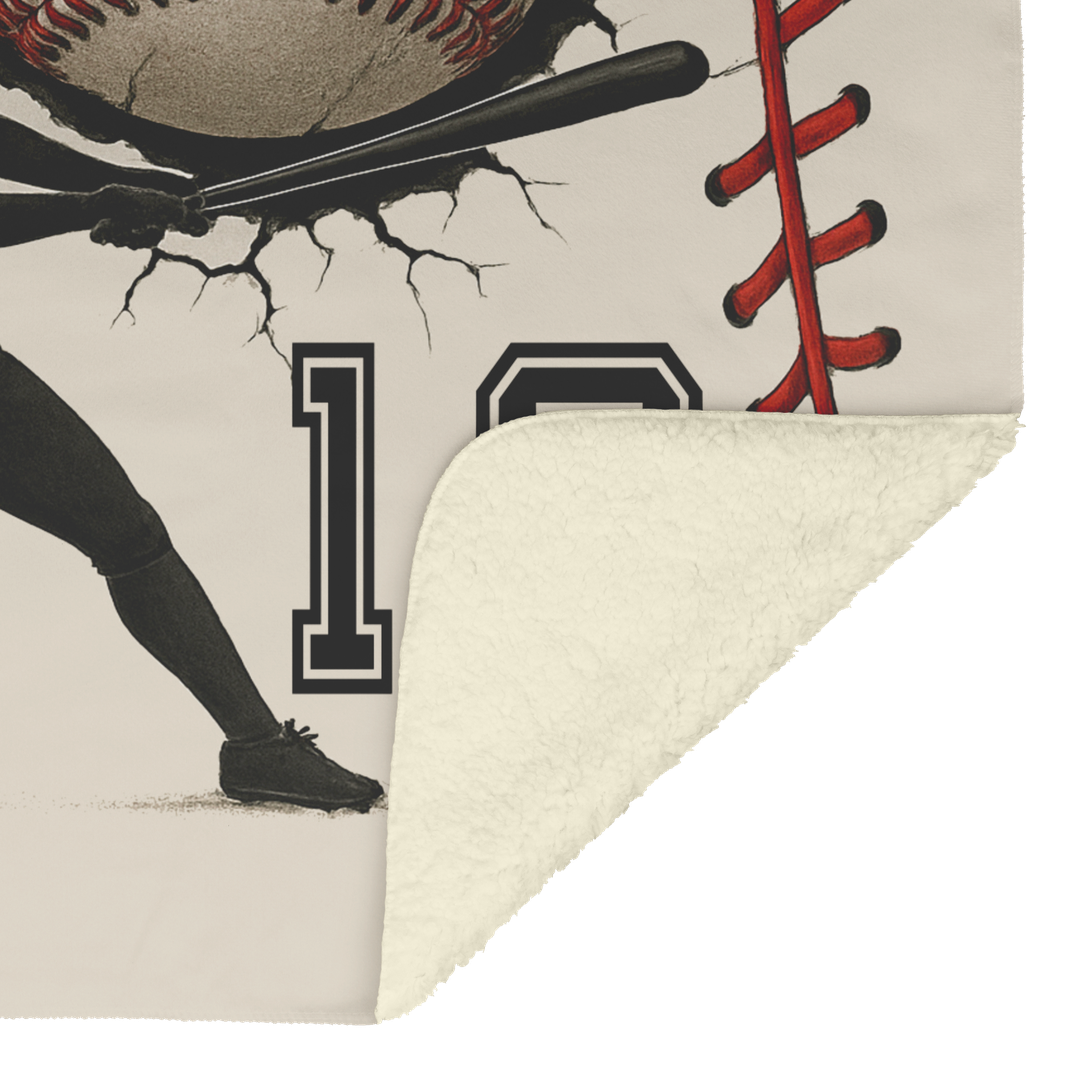 Personalized Baseball Blanket – Add Name & Number