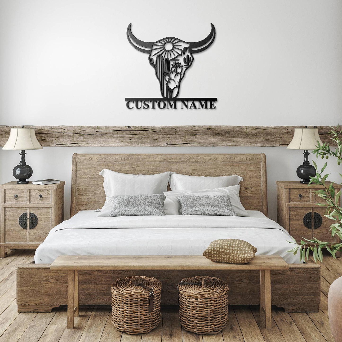 Custom Longhorn Skull Metal Sign
