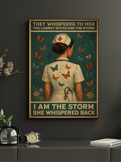 16" x 20" – 'I Am The Storm' – Wrapped Canvas Print – Inspirational Nurse Wall Art