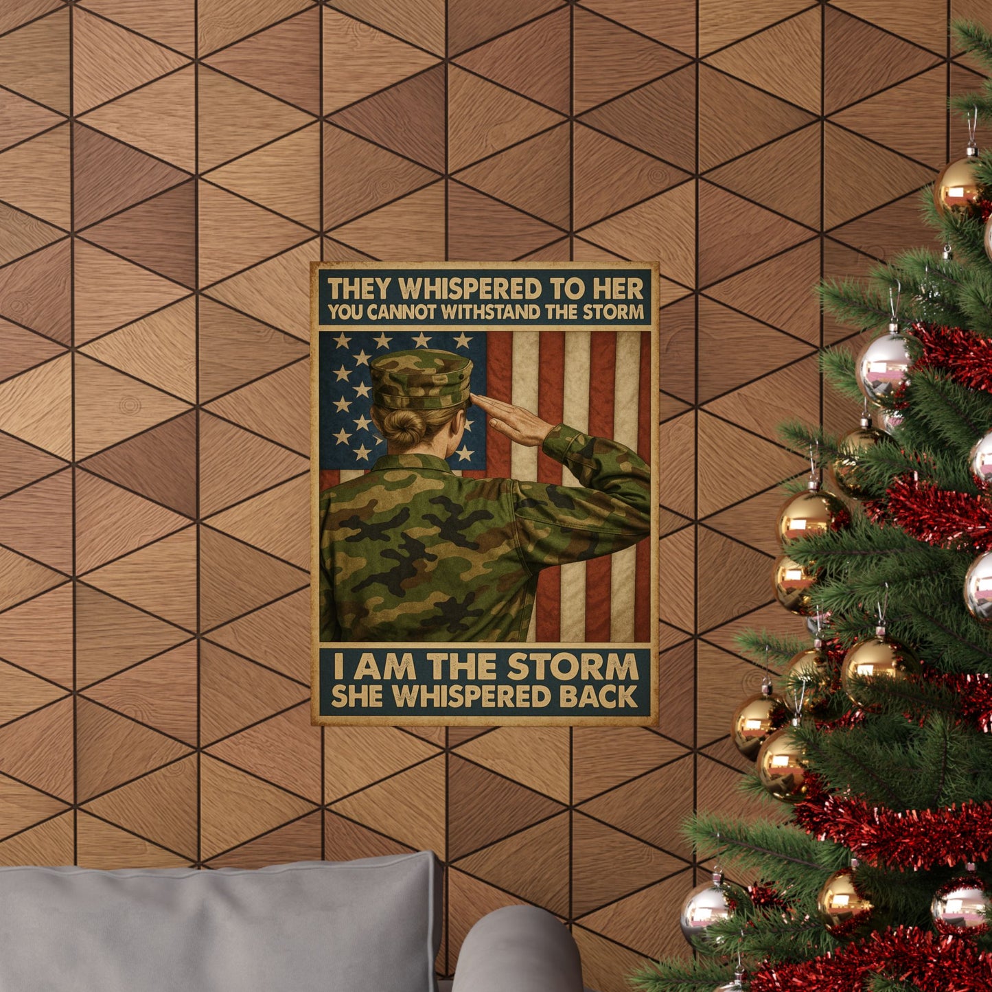 I Am the Storm” – Vertical Matte Poster (Unframed) – Military Woman Tribute