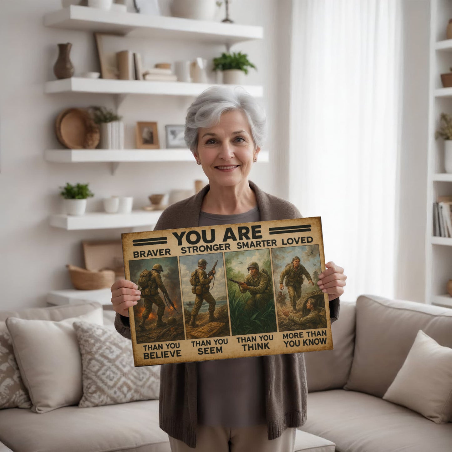 16"x20" Military Tribute Canvas – “You Are Braver” (Ready to Hang)