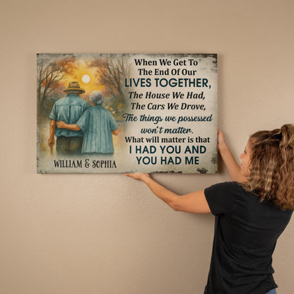 Personalized Couple Canvas – "I Had You and You Had Me"
