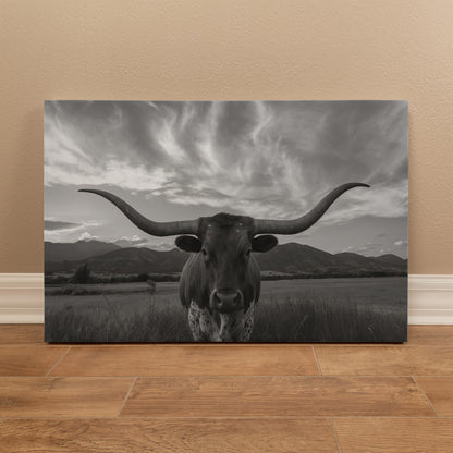 Texas Longhorn Canvas Wall Art – 16" x 20"