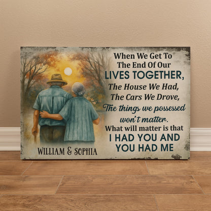 Personalized Couple Canvas – "I Had You and You Had Me"