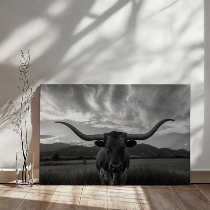 Texas Longhorn Canvas Wall Art – 16" x 20"