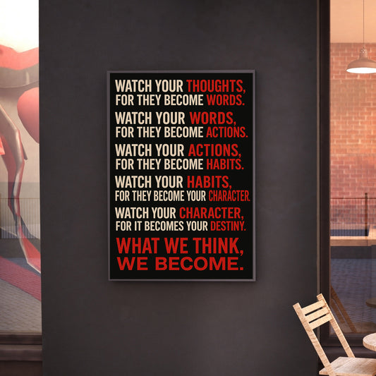 Watch Your Thoughts” – Motivational Canvas Wall Art