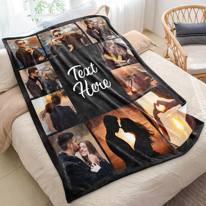 Custom Photo Collage Blanket – Personalized with Your Pictures & Words
