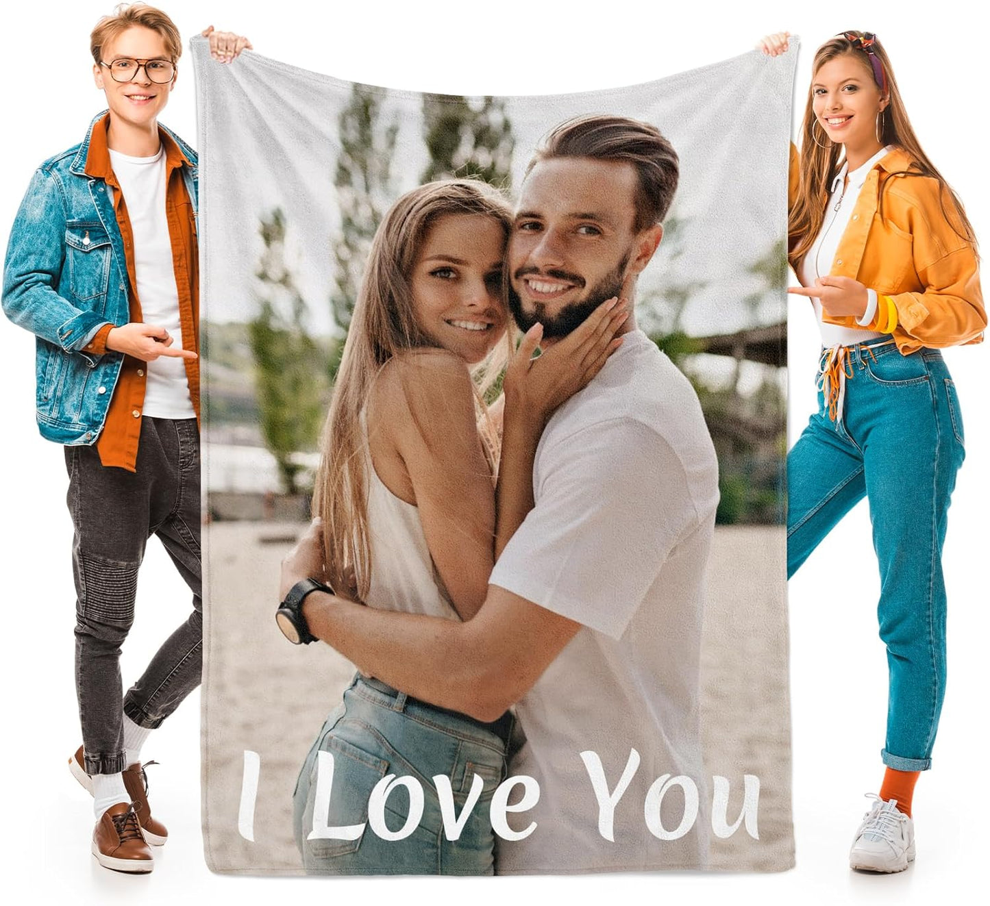 Custom Photo Collage Blanket – Personalized with Your Pictures & Words