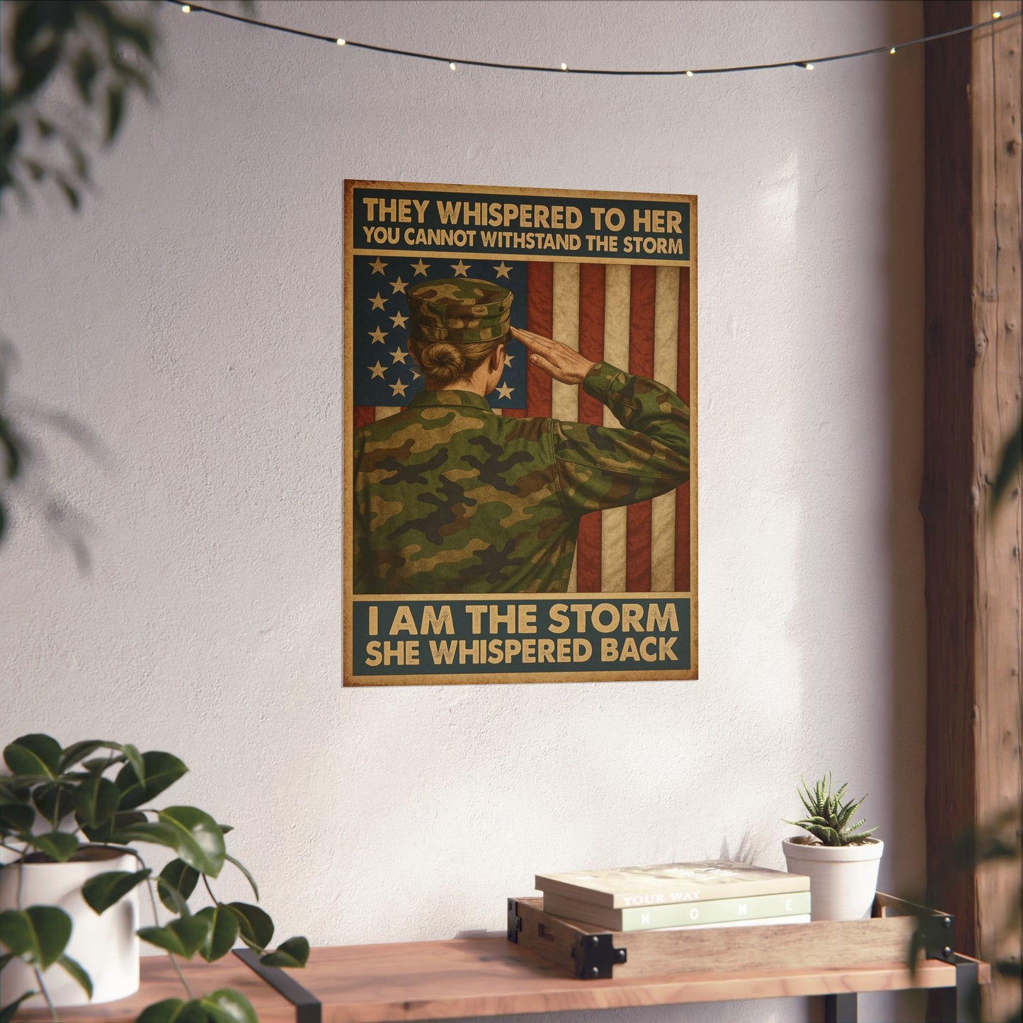 I Am the Storm” – Vertical Matte Poster (Unframed) – Military Woman Tribute
