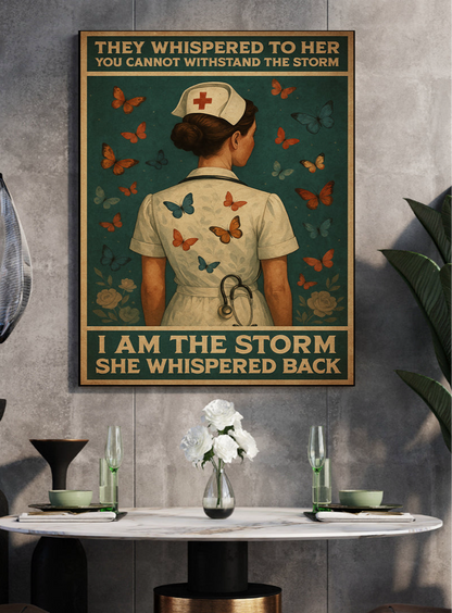 16" x 20" – 'I Am The Storm' – Wrapped Canvas Print – Inspirational Nurse Wall Art
