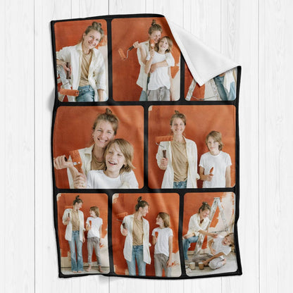 Custom Photo Collage Blanket – Personalized with Your Pictures & Words