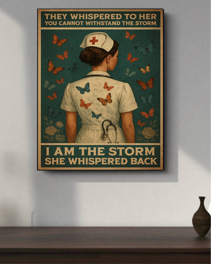 16" x 20" – 'I Am The Storm' – Wrapped Canvas Print – Inspirational Nurse Wall Art
