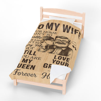 To My Wife – From Your Grumpy Old Husband" Fleece Blanket