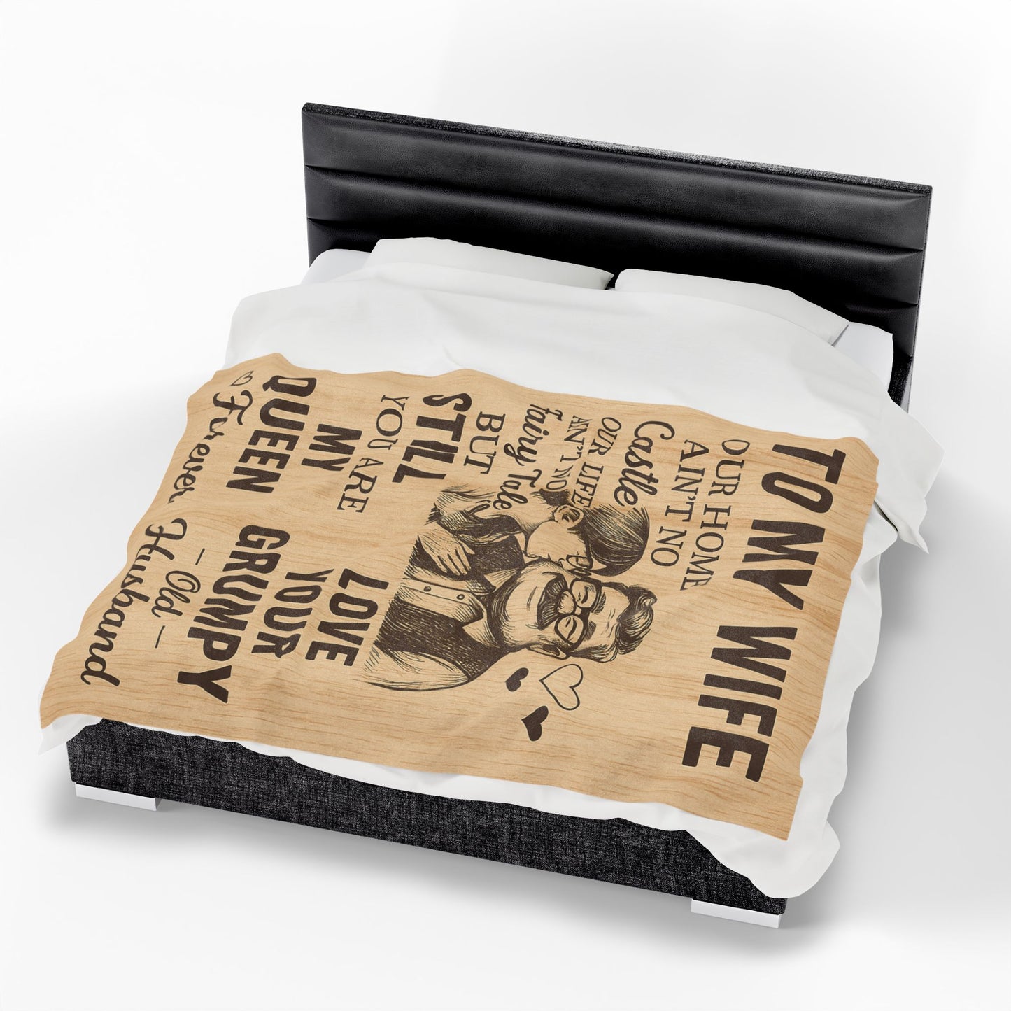 To My Wife – From Your Grumpy Old Husband" Fleece Blanket