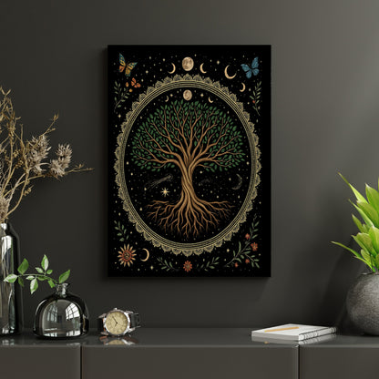 16"x20" – Moon Phase Tree of Life -  Premium Canvas Wall Art